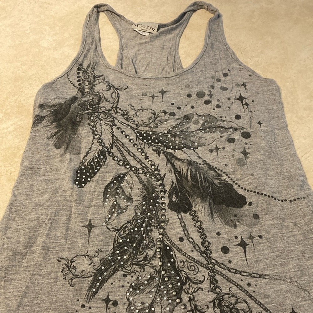 Light gray racerback tank